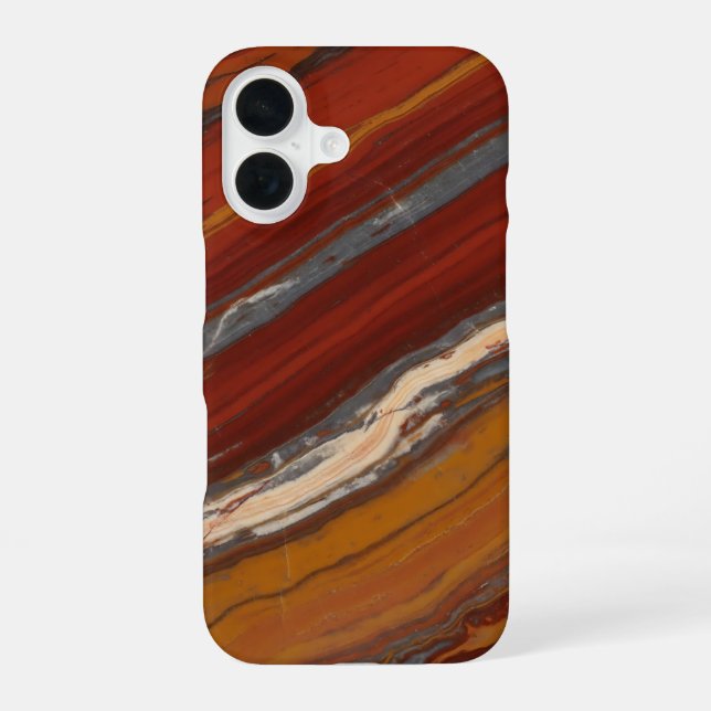 Natural Layered Jasper Stone iPhone 16 Case (Back)