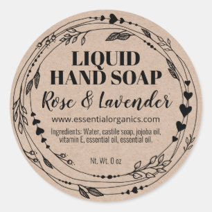 Natural Leaf Border Homemade Hand Soap Labels