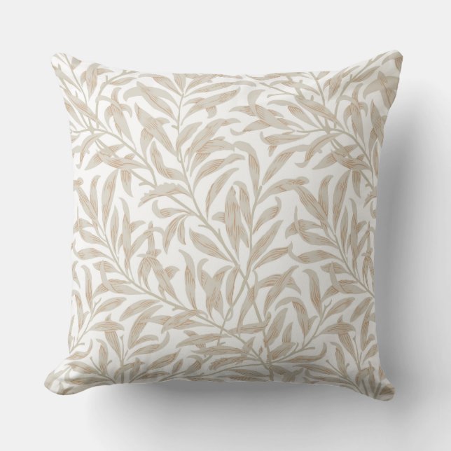 Natural Leaf/Gold Glitter Reversible Pillow (Front)