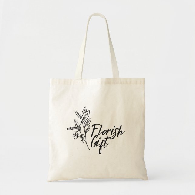 Natural Leaf Pattern Tote Bags (Front)