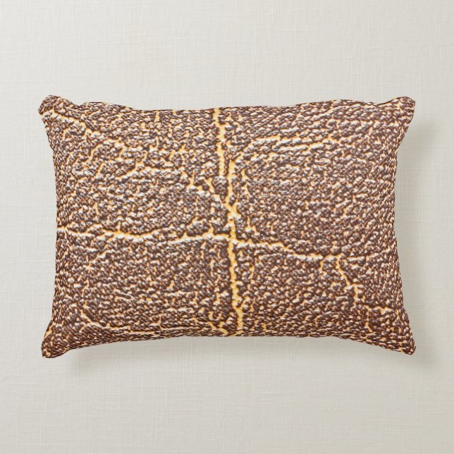 Natural leather book cover texture abstract, aged, decorative cushion (Front)