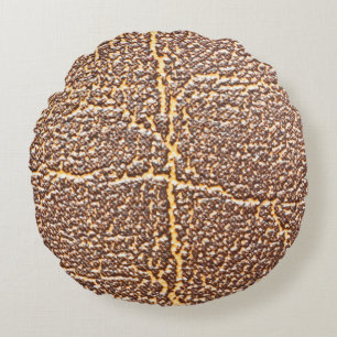 Natural leather book cover texture abstract, aged, round cushion