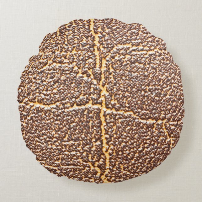 Natural leather book cover texture abstract, aged, round cushion (Front)