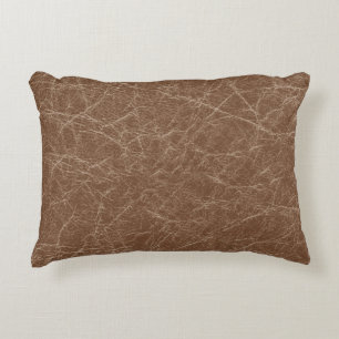 Natural Leather Texture: Seamless Brown Detail Decorative Cushion