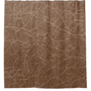Natural Leather Texture: Seamless Brown Detail Shower Curtain