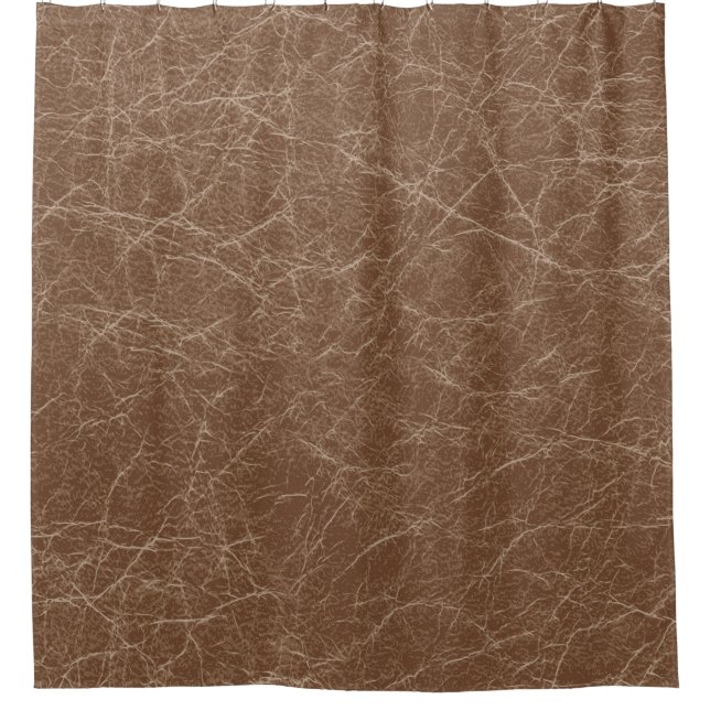 Natural Leather Texture: Seamless Brown Detail Shower Curtain (Front)