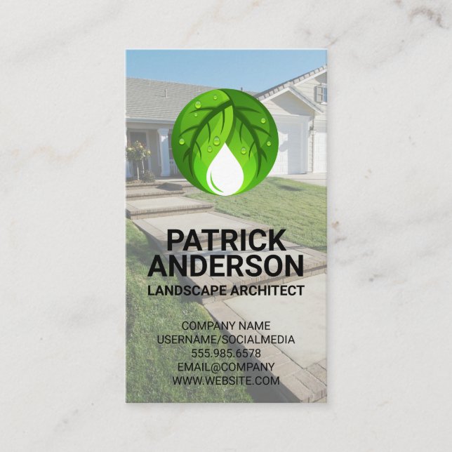 Natural Leaves Logo | Residential  Business Card (Front)