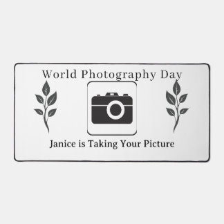 Natural Leaves Monochrome Photography Name Desk Mat