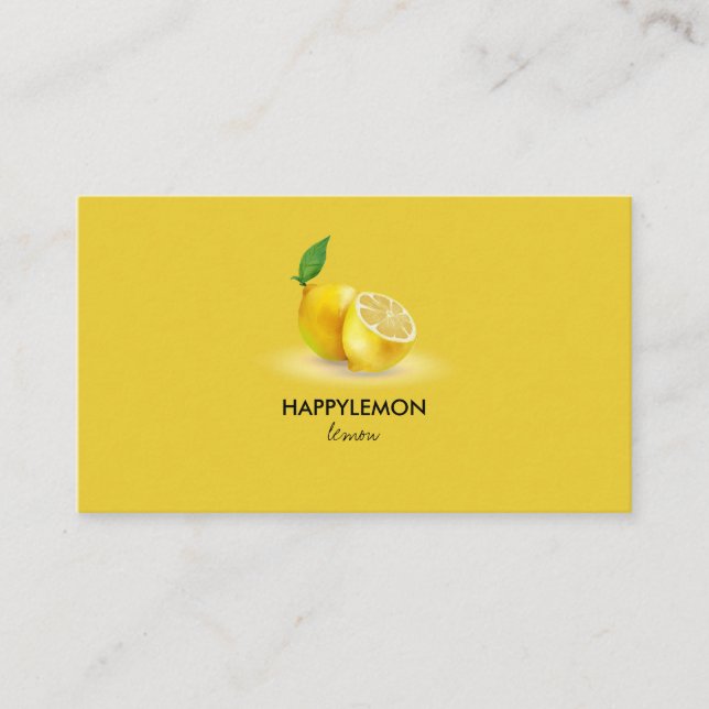Natural Lemon citrus lime Business Card (Front)