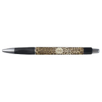 Natural Leopard Print Custom Monogram Name