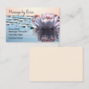 Natural Licensed Massage Therapist Lotus Flower Business Card