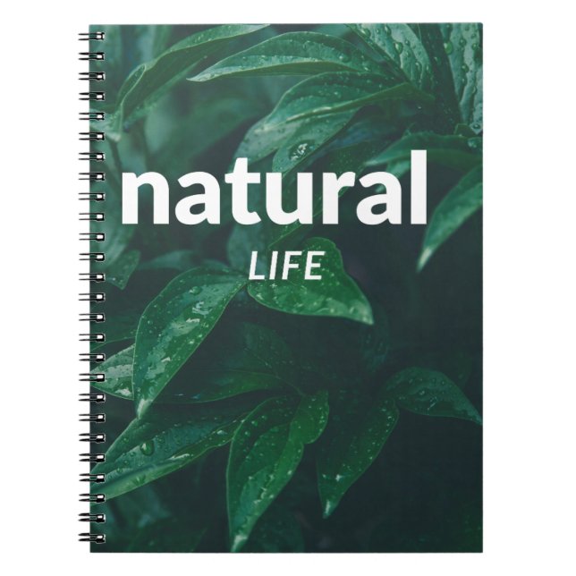 Natural Life Notebook – Green Leaves Cover  (Front)
