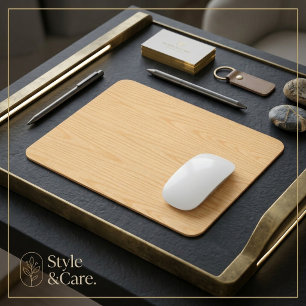 Natural Light Oak Wood Grain Texture Mouse Mat