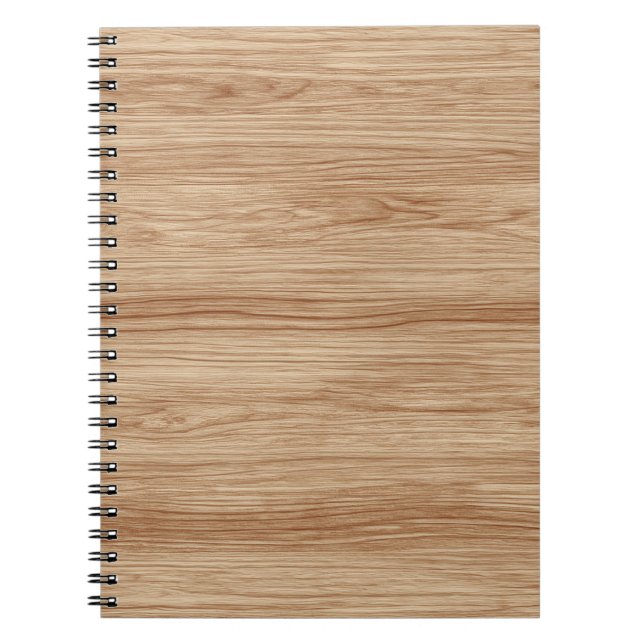 Natural Light Oak Wood Grain Texture Notebook (Front)