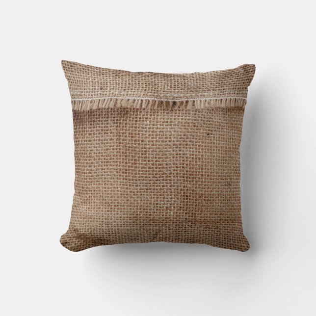 Natural line texture backgroundcoffee, sack, abstr cushion (Front)