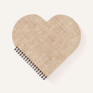 Natural Linen Fabric Texture in Warm Beige Notebook