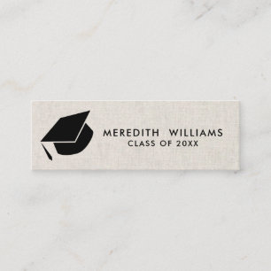 Natural linen Grad Cap Graduation Insert