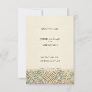 Natural Linen Save the Date Card