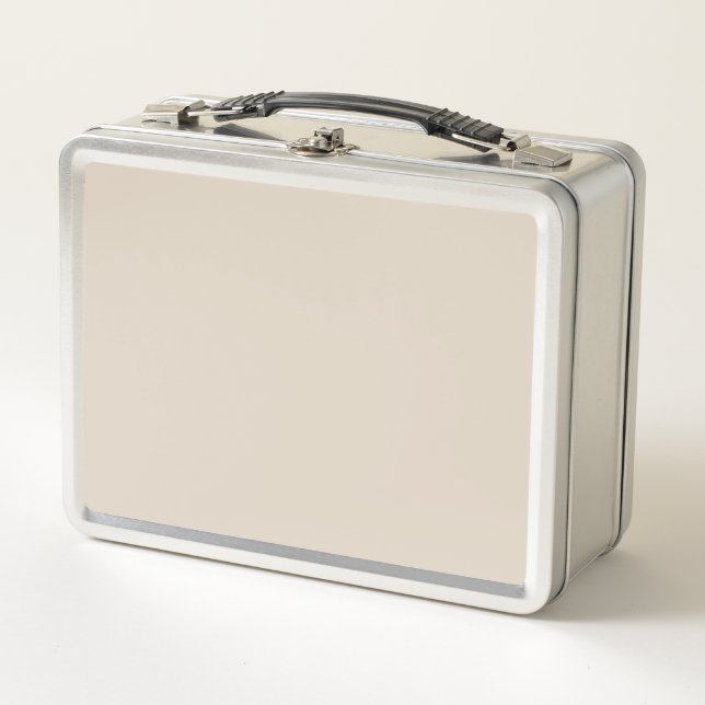 Natural Linen Solid Colour Metal Lunch Box (Front)