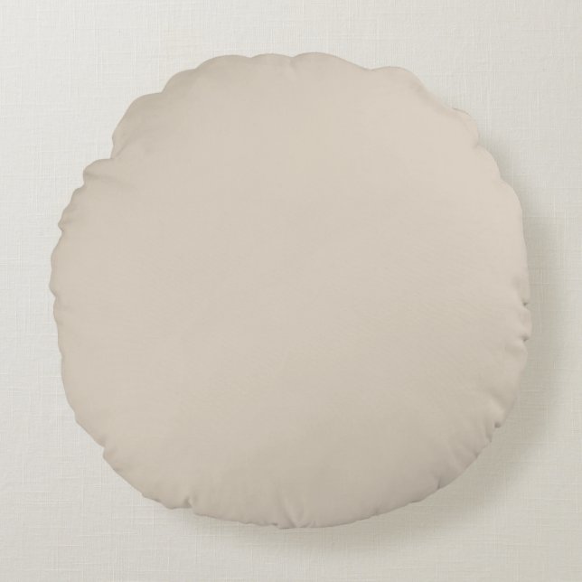 Natural Linen Solid Colour Round Cushion (Front)