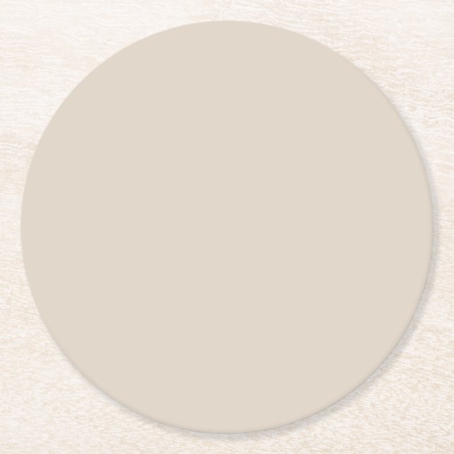 Natural Linen Solid Colour Round Paper Coaster (Front)