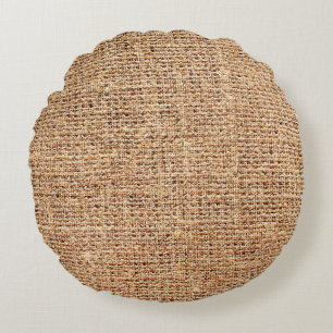 Natural linen texture as background round cushion