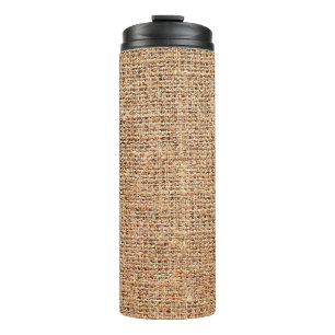 Natural linen texture as background thermal tumbler