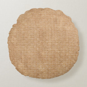 Natural linen texture as backgroundbagging, beige, round cushion