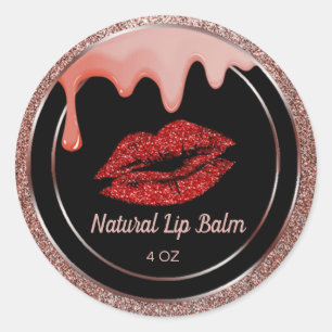 Natural lip balm classic round sticker