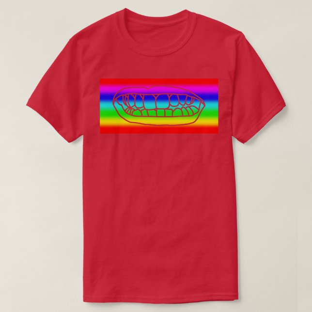 Natural Lips Rainbow Stripes T-Shirt (Design Front)
