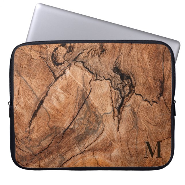 Natural Look Wooden Design Laptop Sleeve (Front)
