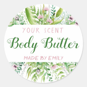 Natural Looking Lush Body Butter Cream Lotion Classic Round Sticker