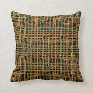 Natural Looking Woven Graphical Strings Green Cushion