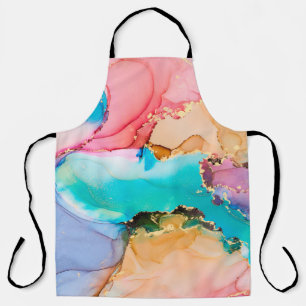 Natural luxury abstract fluid art painting in alco apron