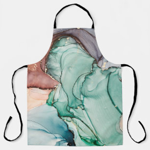 Natural luxury abstract fluid art painting in alco apron
