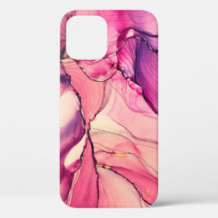 Natural luxury abstract fluid art painting in alco iPhone 12 case