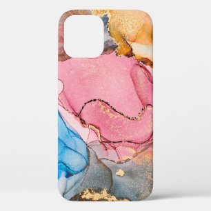 Natural luxury abstract fluid art painting in alco iPhone 12 case