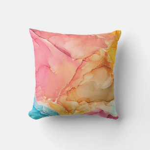 Natural luxury abstract fluid art painting in alco cushion