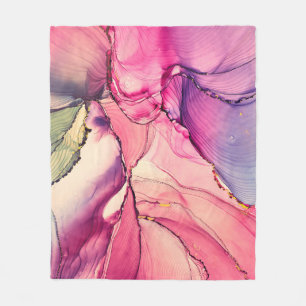 Natural luxury abstract fluid art painting in alco fleece blanket