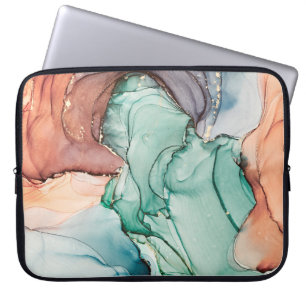 Natural luxury abstract fluid art painting in alco laptop sleeve