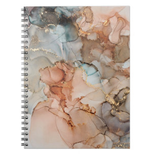 Natural luxury abstract fluid art painting in alco notebook