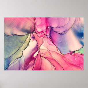 Natural luxury abstract fluid art painting in alco poster