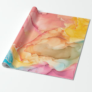Natural luxury abstract fluid art painting in alco wrapping paper