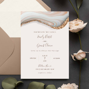 Natural Marble Agate Wedding Invitation