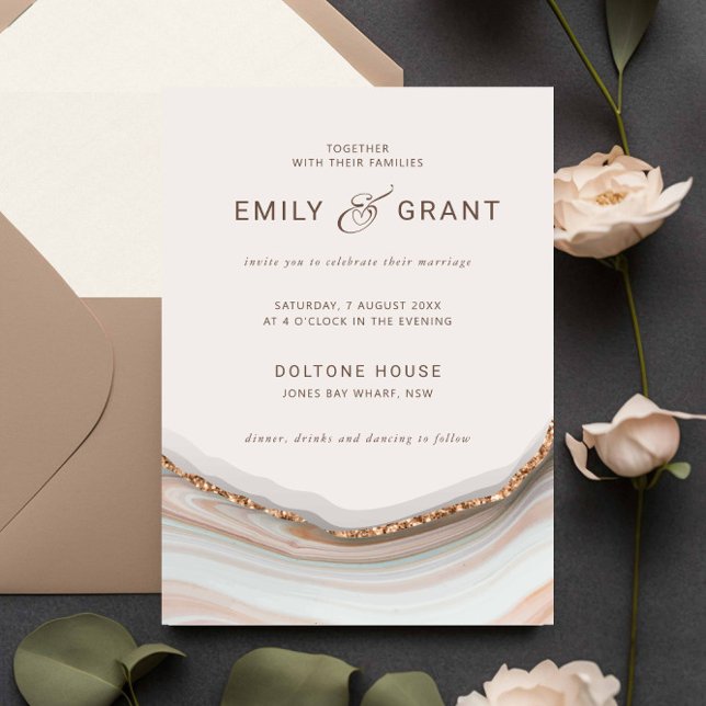 Natural Marble Agate Wedding Invitation (Creator Uploaded)