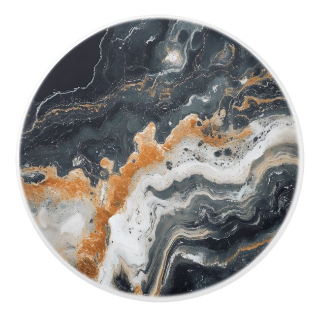 Natural Marble Pattern Ceramic Knob (Front)