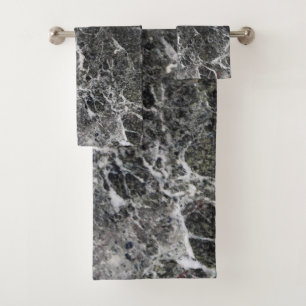 Natural Marble Stone In Grey Tones Bath Towel Set