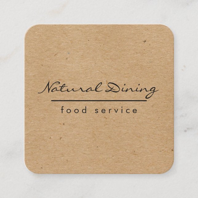 Natural Minimalist Brown Speckled Square Business Card (Front)