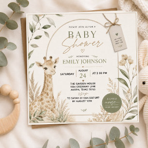 Natural Minimalist Neutral Baby Shower Invitation