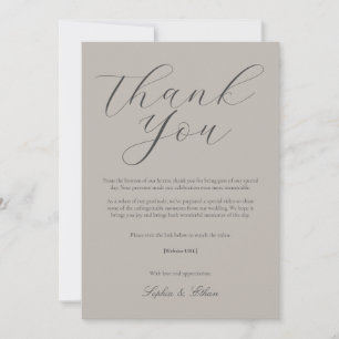 Natural Minimalist Wedding Thank You Card